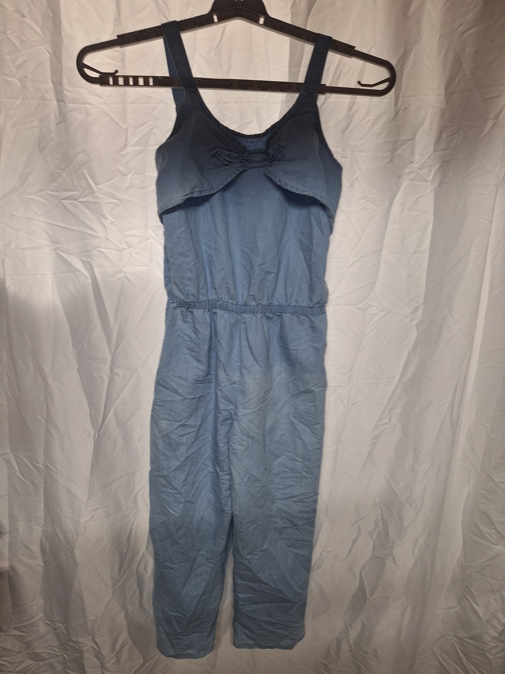 Nautica Light Blue Girls' One-Piece Jumpsuit with Front Bow